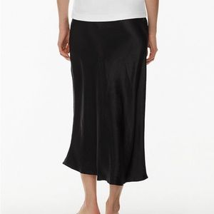 Babaton Slip Satin Maxi Skirt in Black